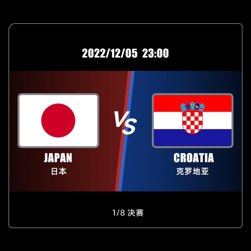 1/8决赛 日本 VS 克罗地亚 12/05